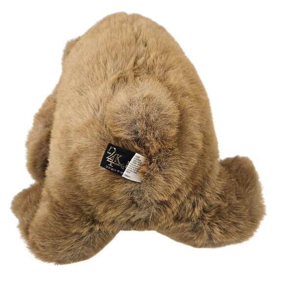 Vintage 24K Mighty Star Brown Plush Bear Red Plaid Bow 12 in Stuffed Animal - Picture 5 of 9